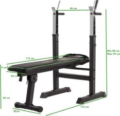 Tunturi WB20 Halterbank - Fitnessbank - Trainingsbank - Utility Bench - Opklapbaar - Bankdrukbank - Kleur: Zwart -Fit Verkoop 1200x1158 1