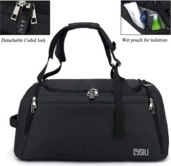 CySILI® Reistas, Sporttas, Kan Als Rugzak Gedragen Worden, Handbagage, Met Schoenenvak En Vak Voor Natte Spullen, Met Cijferslot - Voor Dames En Heren - Tas Voor Sport, Fitness, 42 Liter Inhoud, Gym - Travel Bag & Duffel Bag -Fit Verkoop 1200x1163 4