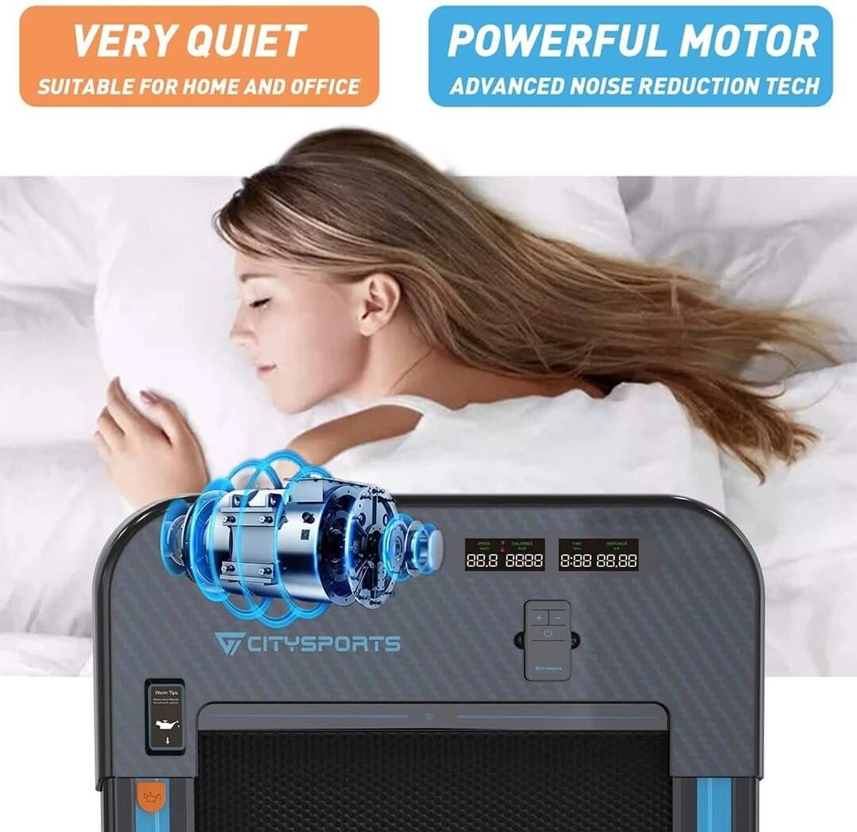 Merkloos CITYSPORTS Loopband Voor Thuis/kantoor, 440 W Motor, Slank En Stil, Lcd-scherm En Teller, Ingebouwde Bluetooth-luidspreker 5 Merkloos CITYSPORTS Loopband Voor Thuis/kantoor, 440 W Motor, Slank En Stil, Lcd-scherm En Teller, Ingebouwde Bluetooth-luidspreker - Afbeelding 3