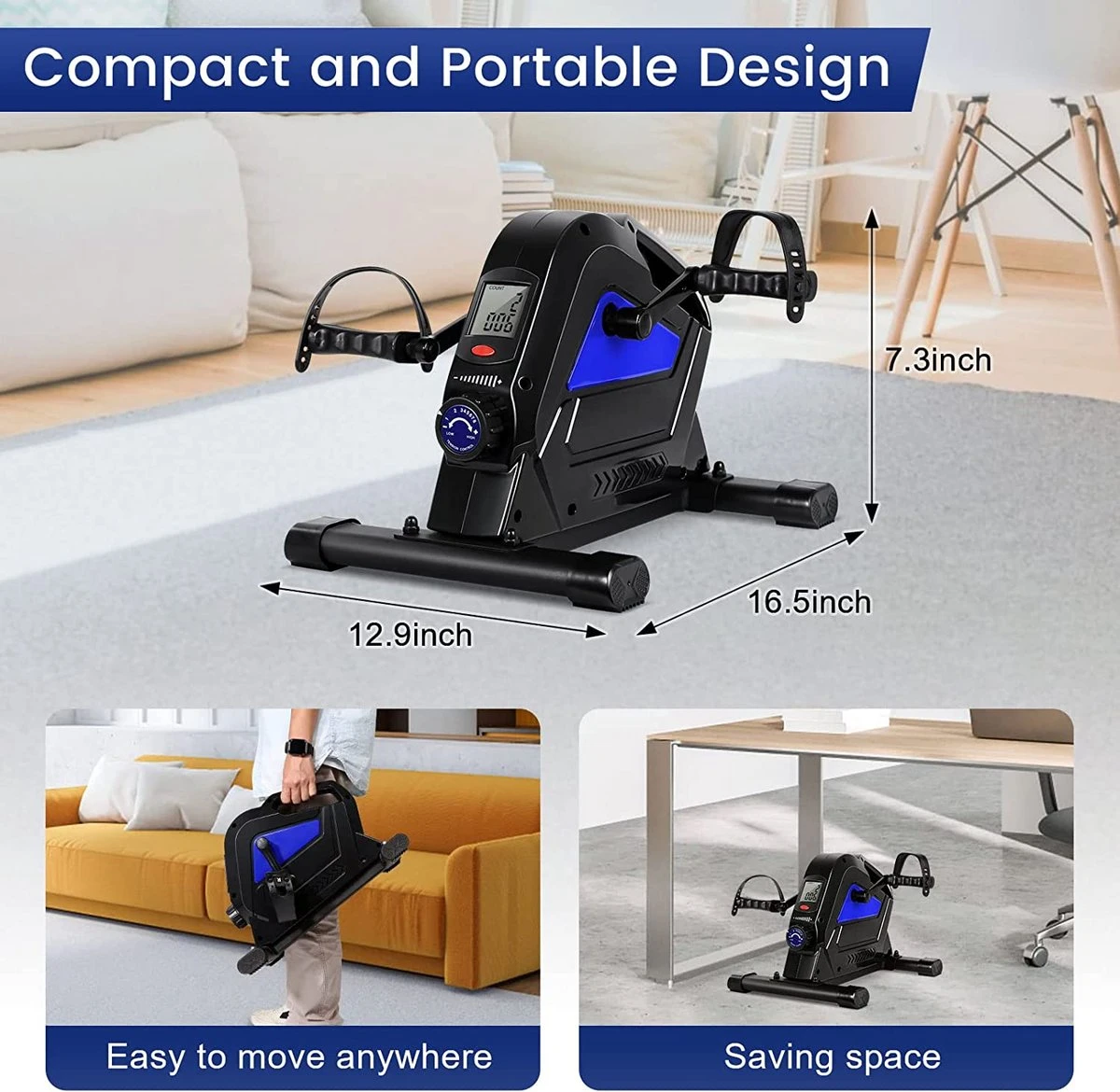 Uten 1835 - Stoelfiets - Mini Hometrainer - Fietstrainer Met Instelbare Weerstand - Fietstrainer Magnetisch Geremd - Bureaufiets - Mobiliteitstrainer 10 Uten 1835 - Stoelfiets - Mini Hometrainer - Fietstrainer Met Instelbare Weerstand - Fietstrainer Magnetisch Geremd - Bureaufiets - Mobiliteitstrainer - Afbeelding 8