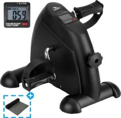 Uten - Mini Bureaufiets - Stoelfiets - Met Computer Deskbike - Bewegingstrainer Met Verstelbare Weerstand - Met LCD Display Inclusief Anti-Slipmat Mini Hometrainer - (6 Functies - Zwart)
