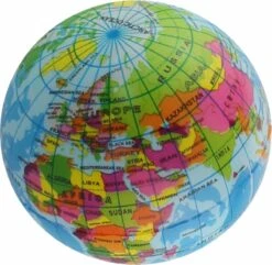 Merkloos 1x Anti-stress Balletje Planeet Aarde/wereldbol/globe 7 Cm - Stressballen - Anti-stress Producten