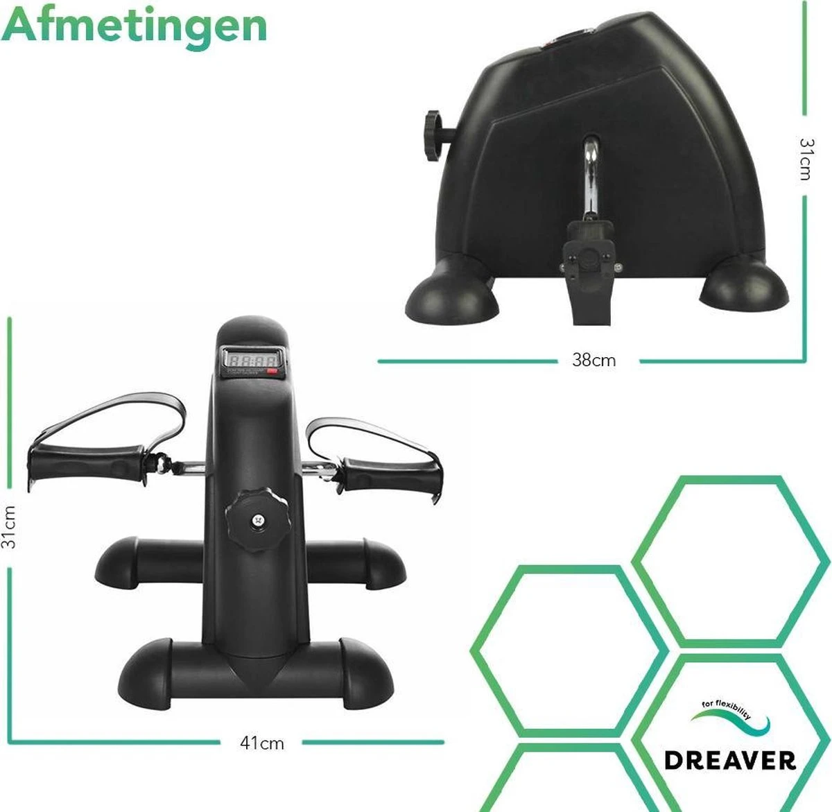 Dreaver Stoelfiets - LCD-scherm - Inclusief Antislipmat - Bureaufiets - Bewegingstrainer - Deskbike - Mini Hometrainer - Pedaaltrainer 8 Dreaver Stoelfiets - LCD-scherm - Inclusief Antislipmat - Bureaufiets - Bewegingstrainer - Deskbike - Mini Hometrainer - Pedaaltrainer - Afbeelding 6