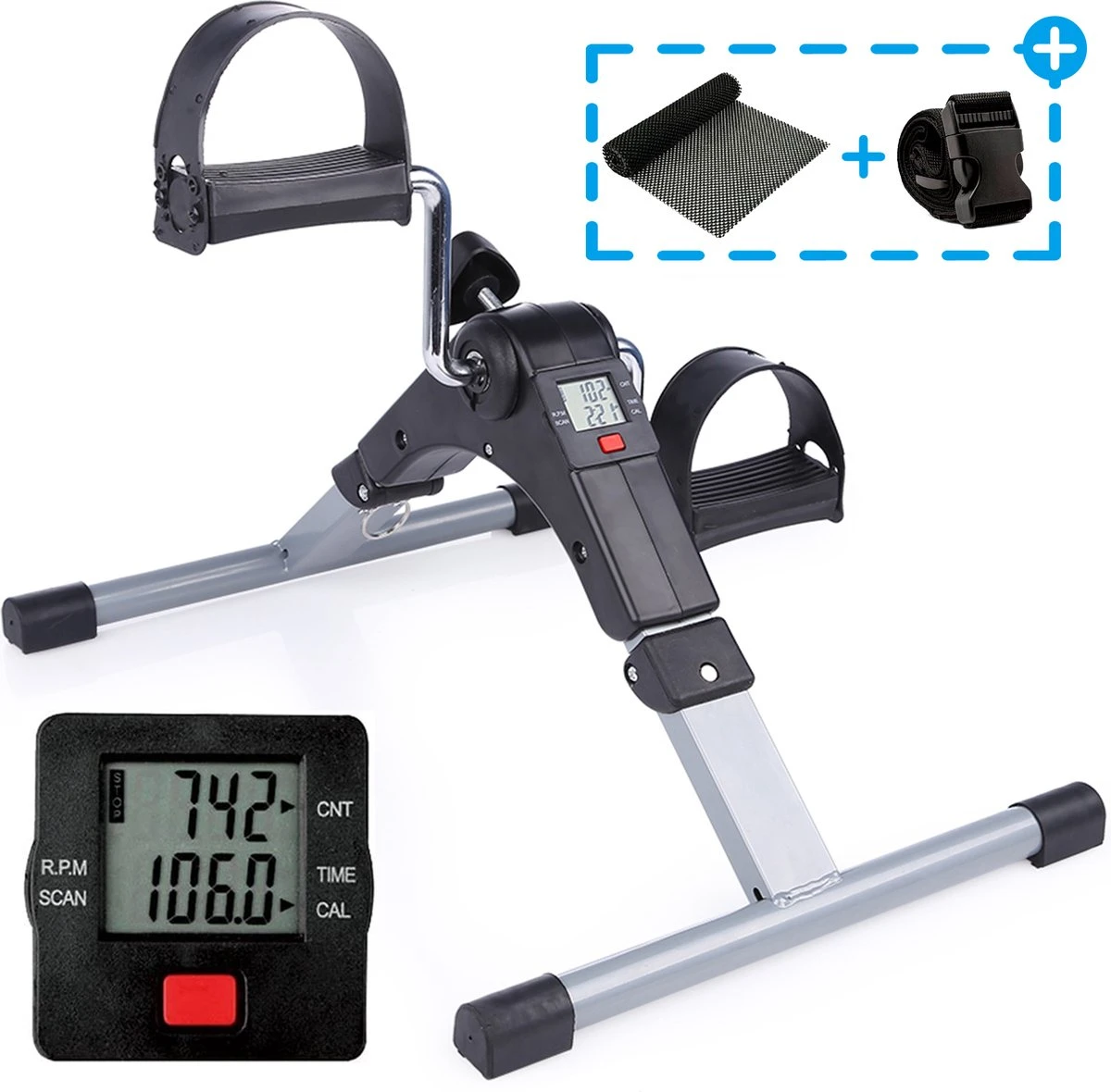 Himaly - Stoelfiets - Bureaufiets - Stoel Fiets - Bewegingstrainer - Hometrainer Met Weerstand - (Opvouwbare Mini Hometrainer -LED Display -Vijf Functies) 3 Himaly - Stoelfiets - Bureaufiets - Stoel Fiets - Bewegingstrainer - Hometrainer Met Weerstand - (Opvouwbare Mini Hometrainer -LED Display -Vijf Functies)