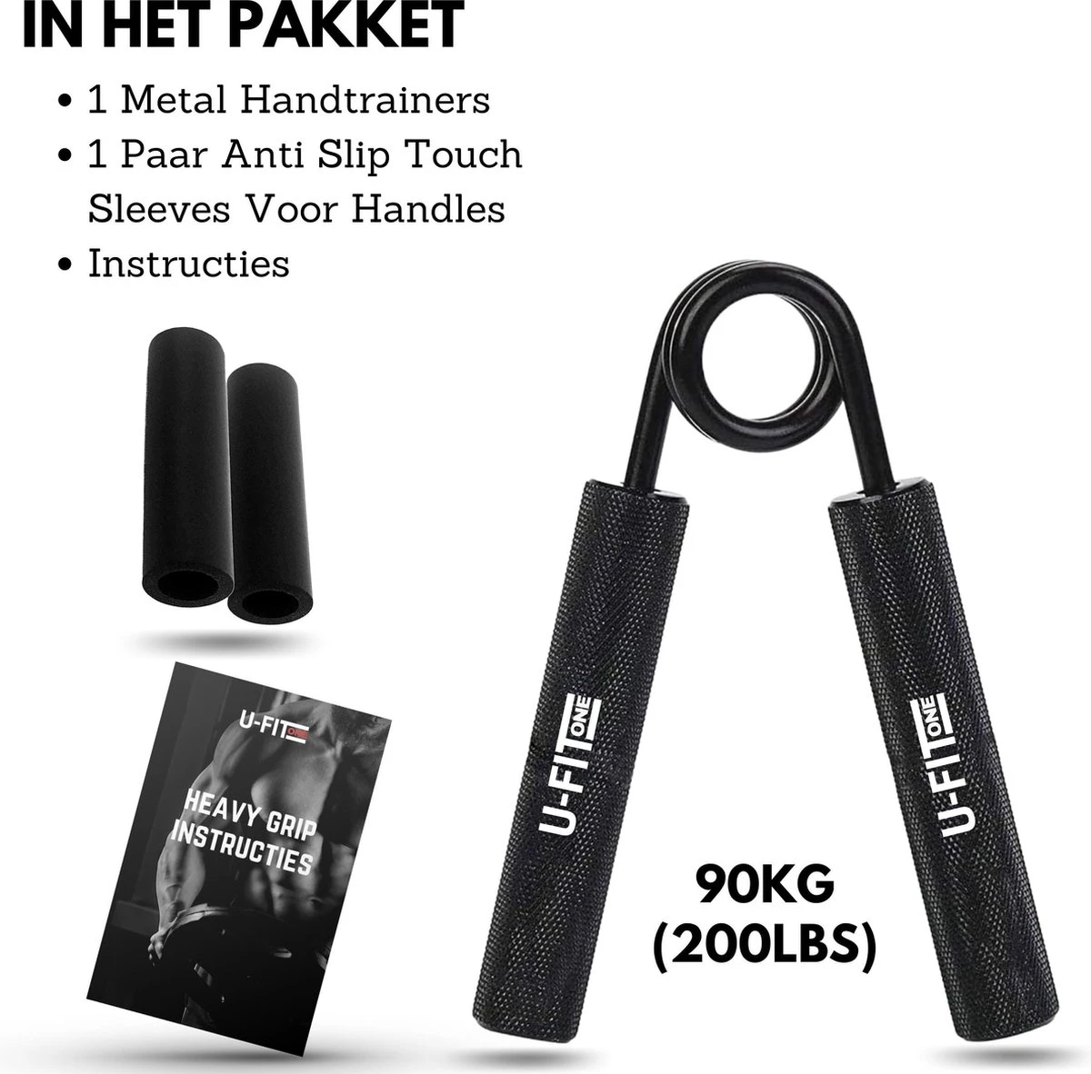 U-Fit One Metal Handtrainer 90kg Met 2 Soft Touch Sleeves - Grip Trainer - Handknijper - Knijphalter - Armtrainer - Hand Knijper - Handgripper - Heavy Gripper - Onderarm - Buigveer 8 U-Fit One Metal Handtrainer 90kg Met 2 Soft Touch Sleeves - Grip Trainer - Handknijper - Knijphalter - Armtrainer - Hand Knijper - Handgripper - Heavy Gripper - Onderarm - Buigveer - Afbeelding 6