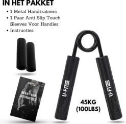 U-Fit One Metal Handtrainer 45kg Met 2 Soft Touch Sleeves - Handknijper- Grip Trainer - Knijphalter - Armtrainer - Hand Knijper - Handgripper - Heavy Gripper - Onderarm - Buigveer 19 U-Fit One Metal Handtrainer 45kg Met 2 Soft Touch Sleeves - Handknijper- Grip Trainer - Knijphalter - Armtrainer - Hand Knijper - Handgripper - Heavy Gripper - Onderarm - Buigveer -Fit Verkoop 1200x1182 5