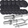 ScSPORTS® Halterset 121 Kg - Gietijzer - Complete Set Incl. Verschillende Halterstangen En Halterschijven - 30 Mm - Gewichten