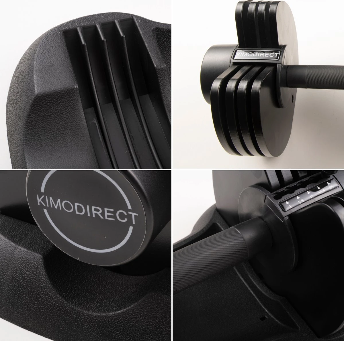 KIMO DIRECT Verstelbare Dumbbell 20KG - Dumbells - Gewichten - 2/6,5/11/15,5/20KG - Smart Dumbell - Zwart 8 KIMO DIRECT Verstelbare Dumbbell 20KG - Dumbells - Gewichten - 2/6,5/11/15,5/20KG - Smart Dumbell - Zwart - Afbeelding 6