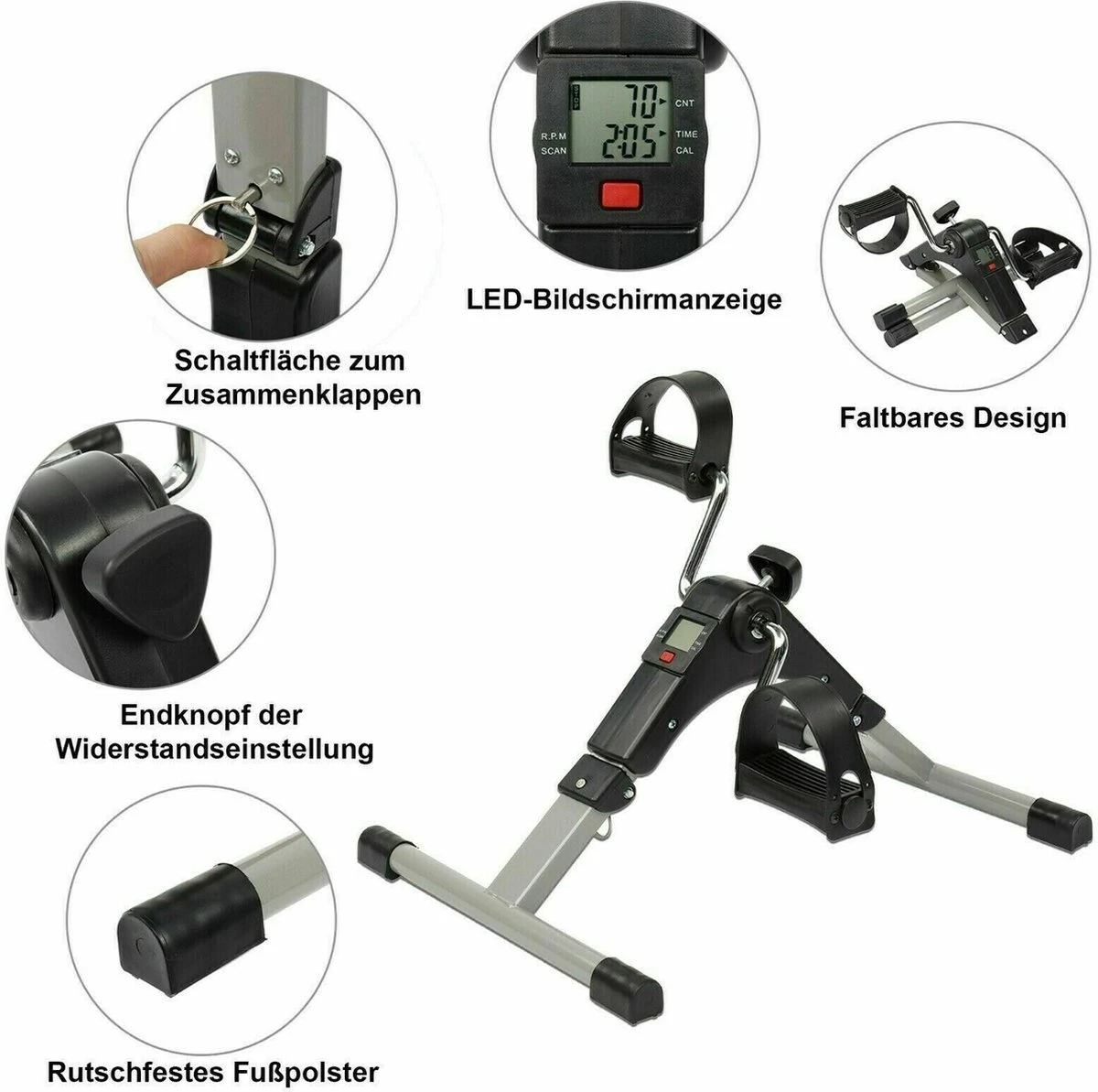 Himaly - Stoelfiets - Bureaufiets - Stoel Fiets - Bewegingstrainer - Hometrainer Met Weerstand - (Opvouwbare Mini Hometrainer -LED Display -Vijf Functies) 5 Himaly - Stoelfiets - Bureaufiets - Stoel Fiets - Bewegingstrainer - Hometrainer Met Weerstand - (Opvouwbare Mini Hometrainer -LED Display -Vijf Functies) - Afbeelding 3