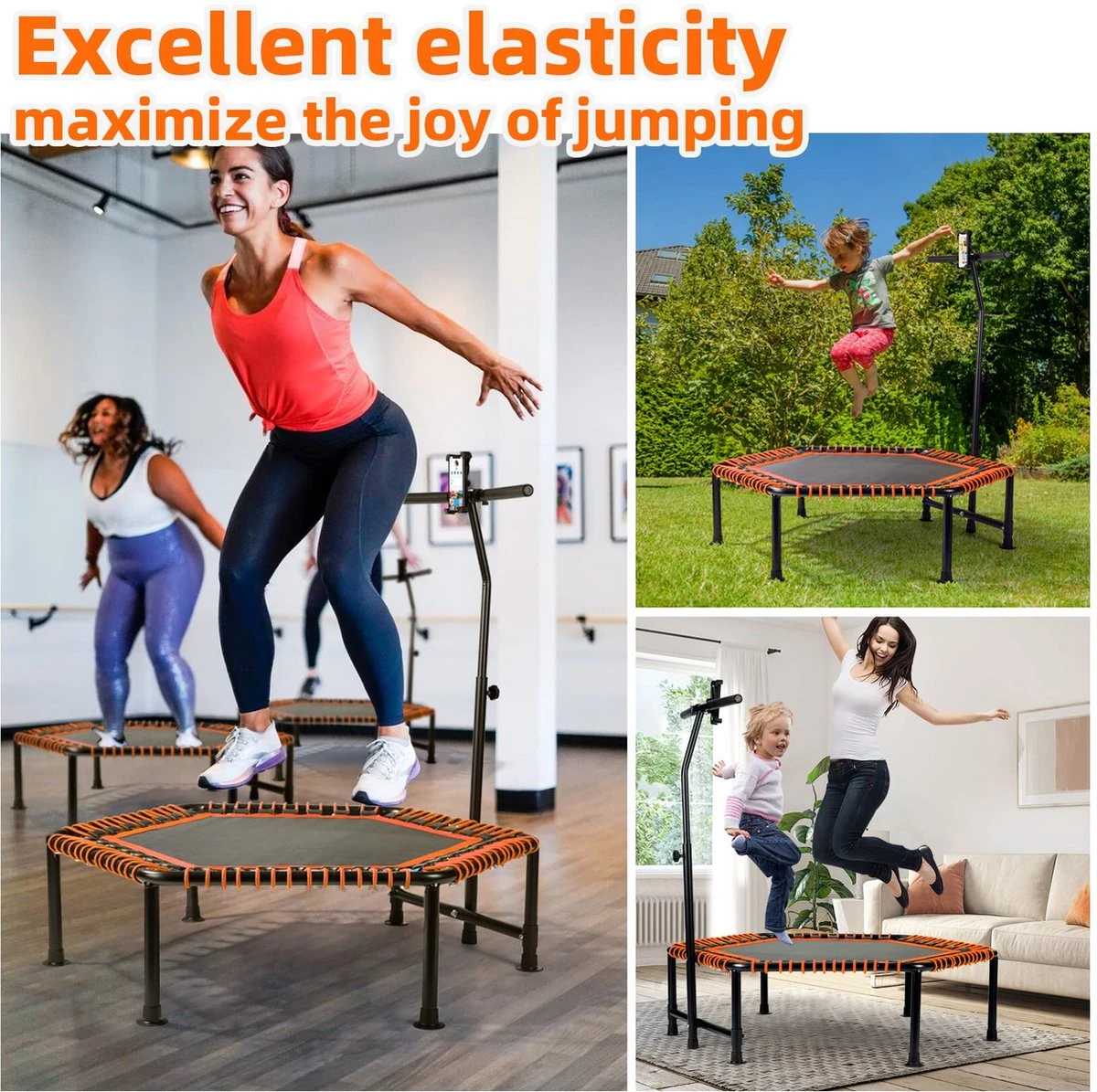 FOXSPORT Trampoline - Jump - Fitness - Volwassene Of Kindertrampoline - Met Telefoonhouder - Fitness Trampoline Met Handvat - Mini Trampoline - Kleine Trampoline - Sport Trampoline - Inclusief Handgrip - Fitnesstrampolines - Vereist Montage - 123 Cm 4 FOXSPORT Trampoline - Jump - Fitness - Volwassene Of Kindertrampoline - Met Telefoonhouder - Fitness Trampoline Met Handvat - Mini Trampoline - Kleine Trampoline - Sport Trampoline - Inclusief Handgrip - Fitnesstrampolines - Vereist Montage - 123 Cm - Afbeelding 2