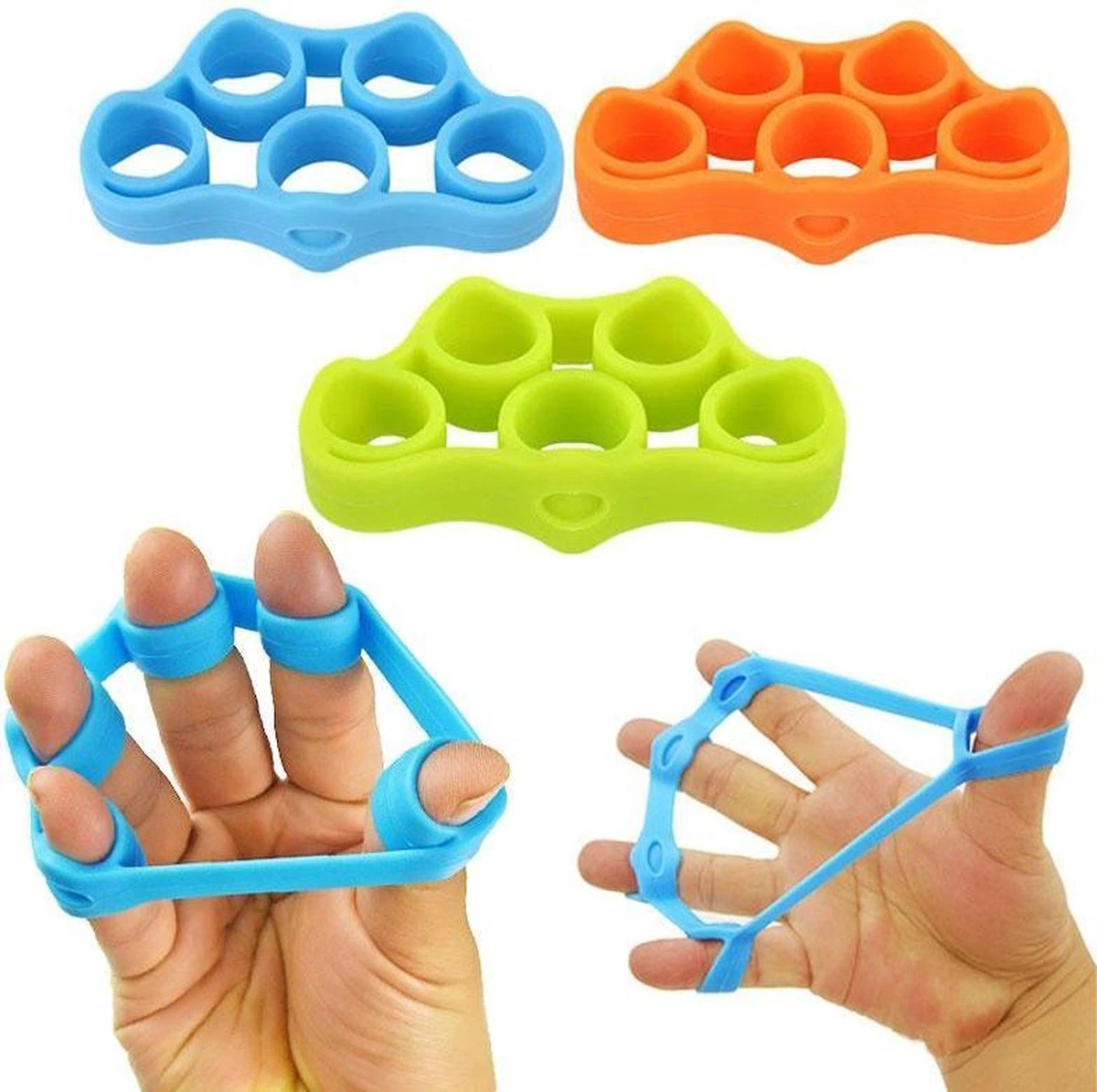 Vingerstretcher Siliconen | Vingergripper | Vinger Training | Handtrainer - Handgripper | Yoga Stretcher | Finger Exercises | Vinger Oefening - Groen (3KG - 6.6LB) 3 Vingerstretcher Siliconen | Vingergripper | Vinger Training | Handtrainer - Handgripper | Yoga Stretcher | Finger Exercises | Vinger Oefening - Groen (3KG - 6.6LB)