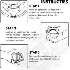 U-Fit One PowerBall Met Autostart - Forceball - WristBall - Spinner - Handtrainer - Polstrainer - Stressbal - Zwart -Fit Verkoop 1200x1196 6