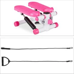 Relaxdays Swing Stepper - 2 Weerstandsbanden - Fitness Stepper - Display - Diverse Kleuren - Roze -Fit Verkoop 1200x1198 11
