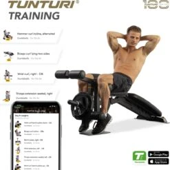 Tunturi Centuri UB100 Halterbank Verstelbaar - Fitnessbank Belastbaar Tot 200kg - Trainingsbank, Buikspierbank & Leg Extension In één -Fit Verkoop 1200x1198 13