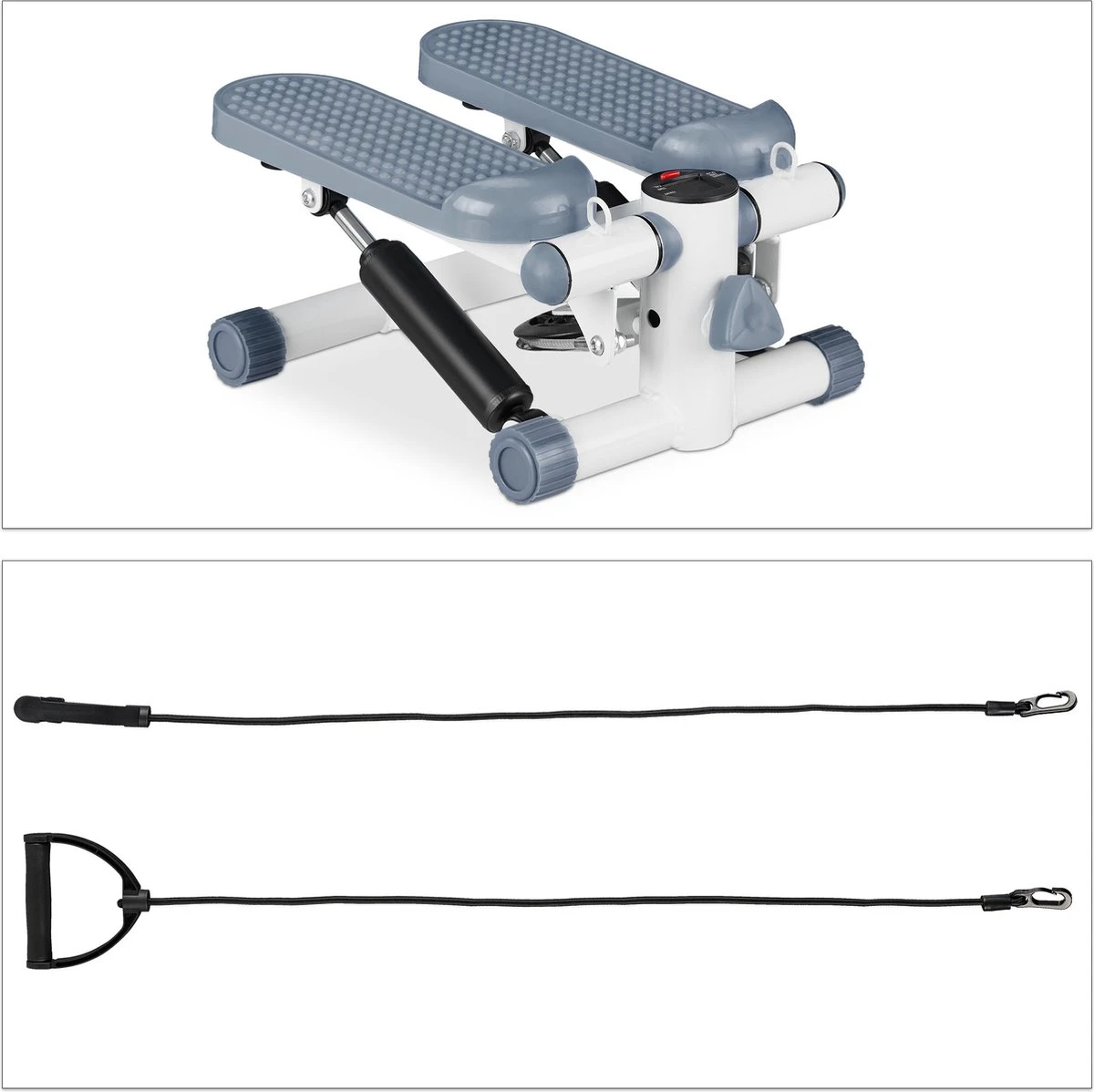 Relaxdays Swing Stepper - 2 Weerstandsbanden - Fitness Stepper - Display - Diverse Kleuren - Grijs 5 Relaxdays Swing Stepper - 2 Weerstandsbanden - Fitness Stepper - Display - Diverse Kleuren - Grijs - Afbeelding 3