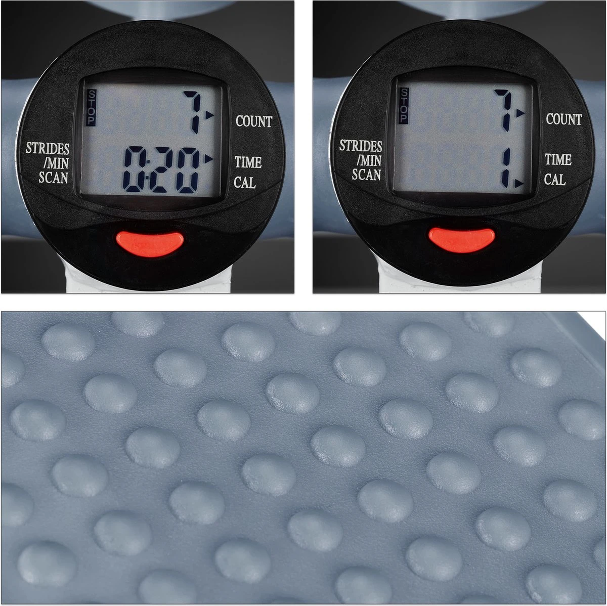 Relaxdays Swing Stepper - 2 Weerstandsbanden - Fitness Stepper - Display - Diverse Kleuren - Grijs 11 Relaxdays Swing Stepper - 2 Weerstandsbanden - Fitness Stepper - Display - Diverse Kleuren - Grijs - Afbeelding 9