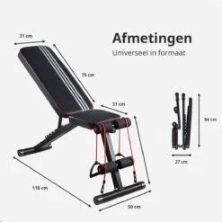 EchoGoods Halterbank - Inclusief Gratis Weerstandbanden En E-book - Fitnessbank - Bench Press - Trainingsbank - Halterbank Verstelbaar - Halterbank Opklapbaar - Rugsteun - Halterbank Gemonteerd + GRATIS E-book -Fit Verkoop 1200x1200 1024