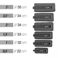 #DoYourFitness® - Neopreen Enkel- & Polsgewichten »Mevia« - 0,5 Kg Tot 3 Kg - Robuuste Klittenbandsluiting - Ankle / Wrist Weights - 3kg / Blauw & Zwart -Fit Verkoop 1200x1200 1042