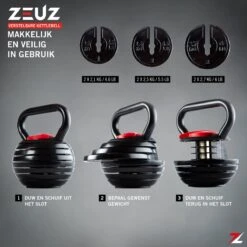 ZEUZ® Verstelbare Kettlebell Tot 18 KG – Fitness Sport Set – Conditie & Krachttraining – Halters - Gietijzer -Fit Verkoop 1200x1200 1051