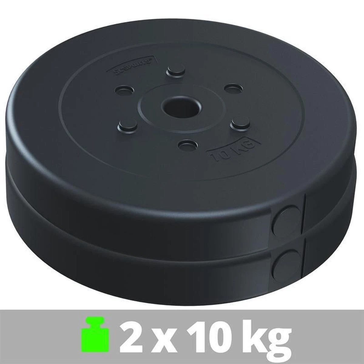 ScSPORTS® Halterschijven Set 20 Kg - Kunststof - 30 Mm - 2 X 10 Kg - Gewichten 5 ScSPORTS® Halterschijven Set 20 Kg - Kunststof - 30 Mm - 2 X 10 Kg - Gewichten - Afbeelding 3