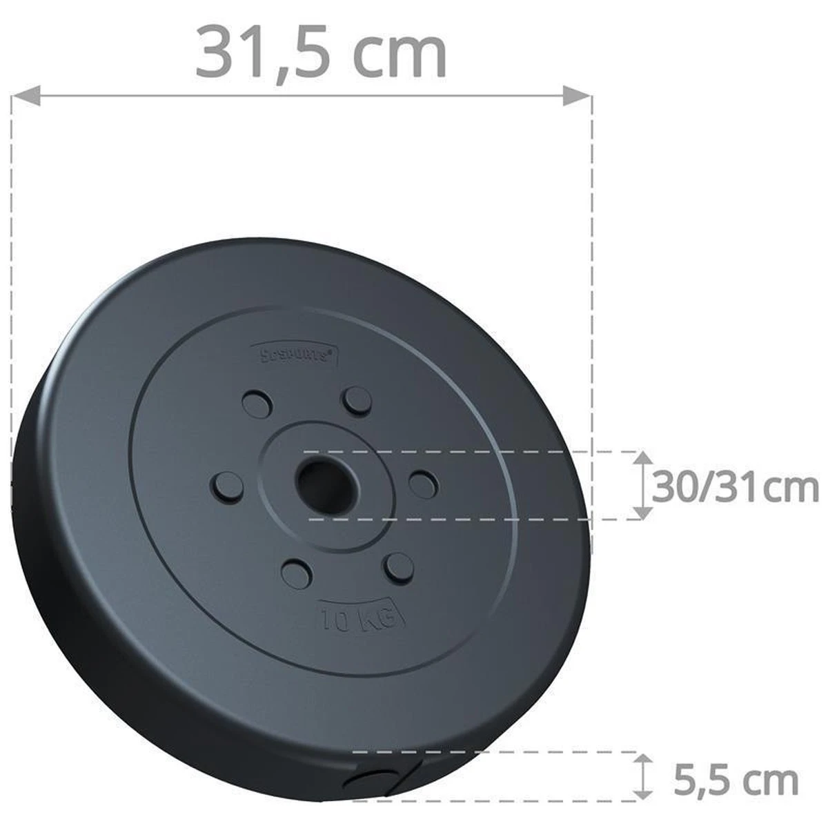 ScSPORTS® Halterschijven Set 20 Kg - Kunststof - 30 Mm - 2 X 10 Kg - Gewichten 8 ScSPORTS® Halterschijven Set 20 Kg - Kunststof - 30 Mm - 2 X 10 Kg - Gewichten - Afbeelding 6
