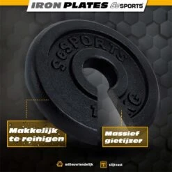 ScSPORTS® Halterschijven Set 5 Kg - Gietijzer - 30 Mm - 4x1,25 Kg - Gewichten -Fit Verkoop 1200x1200 1105