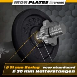 ScSPORTS® Halterschijven Set 5 Kg - Gietijzer - 30 Mm - 4x1,25 Kg - Gewichten -Fit Verkoop 1200x1200 1106