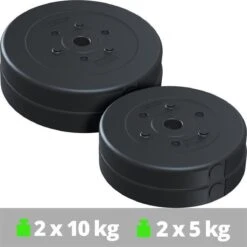 ScSPORTS® Halterschijven Set 30 Kg - Kunststof - 30 Mm - 2x10 - 2x5 Kg - Gewichten -Fit Verkoop 1200x1200 1113