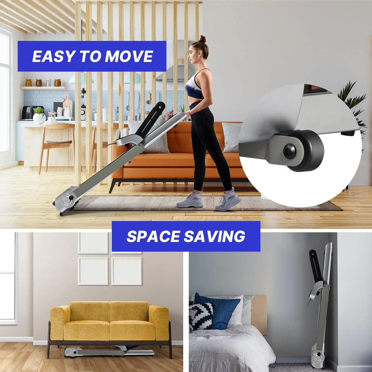 Merax Elektrische Loopband - Opvouwbaar - Inklapbaar Hardloopband - Professioneel - Fitness Hometrainer - Zilver Met Zwart 9 Merax Elektrische Loopband - Opvouwbaar - Inklapbaar Hardloopband - Professioneel - Fitness Hometrainer - Zilver Met Zwart - Afbeelding 7