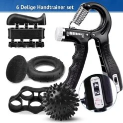 KANGKA 6 Delige Handtrainer Set – Verstelbare Handknijper - Handgrip - Vingertrainer - Onderarm Grip Trainer – Stressbal, Knijphalter, Stretcher & Grip Bal -Fit Verkoop 1200x1200 1292