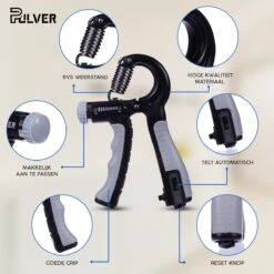 Pulver -Handtrainer 10 To 60kg Met Vingertrainer - Handknijper- Knijphalter - Armtrainer – Gewichten - Hand Knijper Set - Handgripper - Hand Gripper - Grip - Onderarm Trainer - Buigveer – Grip Trainer - Vinger - Hand Spier - Fitness - Grijs -Fit Verkoop 1200x1200 1326