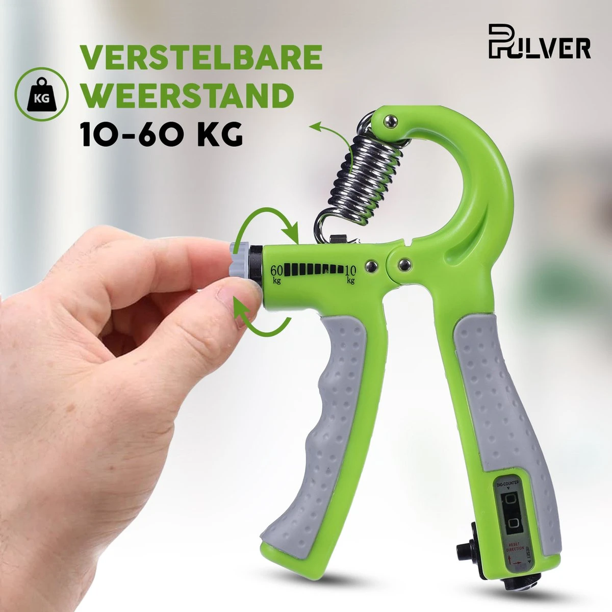 Pulver -Handtrainer 10 To 60kg Met Vingertrainer - Handknijper- Knijphalter - Armtrainer – Gewichten - Hand Knijper Set - Handgripper - Hand Gripper - Grip - Onderarm Trainer - Buigveer – Grip Trainer - Vinger - Hand Spier - Fitness - Groen 4 Pulver -Handtrainer 10 To 60kg Met Vingertrainer - Handknijper- Knijphalter - Armtrainer – Gewichten - Hand Knijper Set - Handgripper - Hand Gripper - Grip - Onderarm Trainer - Buigveer – Grip Trainer - Vinger - Hand Spier - Fitness - Groen - Afbeelding 2