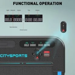 Merkloos CITYSPORTS Loopband, Elektrisch, Motor 440 W, Lcd-display En Calorieënteller, Geïntegreerde Bluetooth-luidspreker, Instelbare Snelheid, Ultradun En Stil, Voor Thuis/kantoor -Fit Verkoop 1200x1200 142