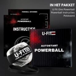 U Fit One PowerBall Met Autostart En Instructies - Forceball - WristBall - Spinner - Handtrainer - Polstrainer - Stressbal - Zwart -Fit Verkoop 1200x1200 1423