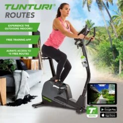 Tunturi Star Fit E100 HR I Plus Hometrainer - Ergometer - Fitnessfiets - Bluetooth - 21 Trainingsprogramma's - 16 Weerstandniveaus - Kleur: Zwart -Fit Verkoop 1200x1200 18