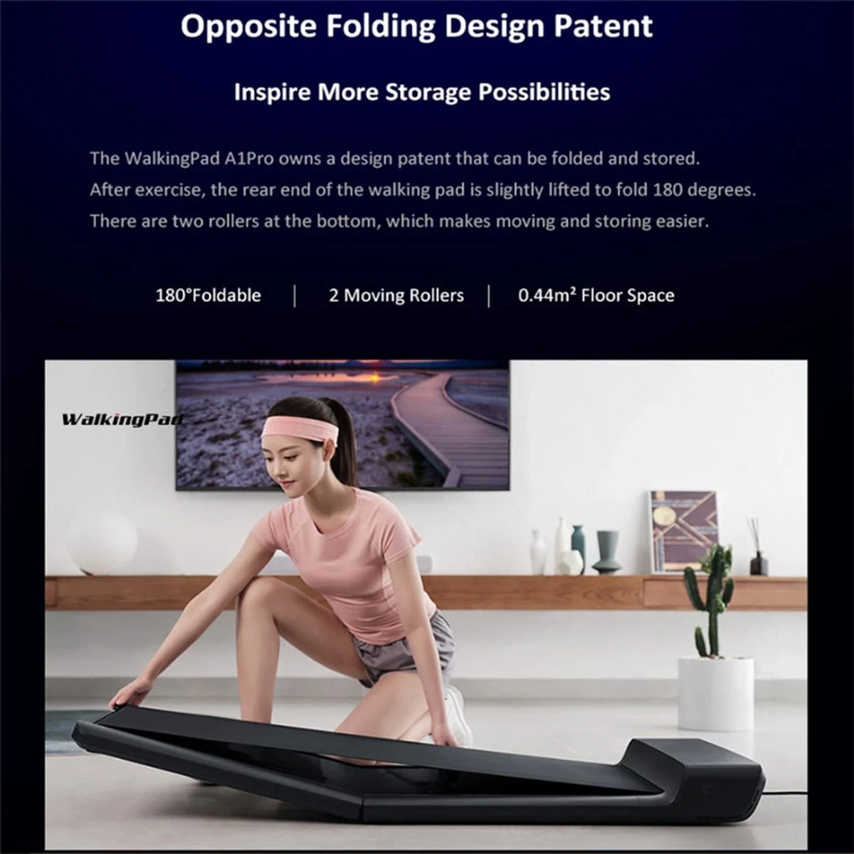 WalkingPad A1 PRO 746W Inklapbaar Elektrisch Loopband Fitness Walking Pad-0.5~6km/h -Automatische Snelheidsregeling Workout App-met LED Scherm/Afstandsbediening/Wiel-voor Thuis En Kantoor 15 WalkingPad A1 PRO 746W Inklapbaar Elektrisch Loopband Fitness Walking Pad-0.5~6km/h -Automatische Snelheidsregeling Workout App-met LED Scherm/Afstandsbediening/Wiel-voor Thuis En Kantoor - Afbeelding 13