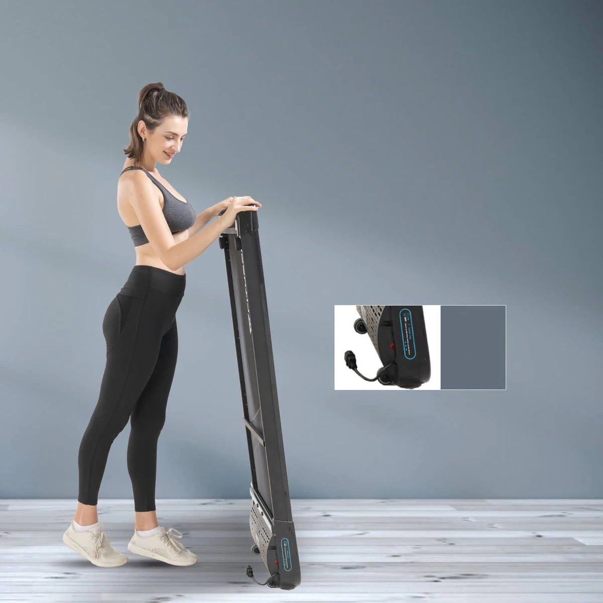 Merkloos CITYSPORTS Loopband, Elektrisch, Motor 440 W, Instelbare Snelheid, LCD-scherm En Calorieënteller, Geïntegreerde Bluetooth-luidspreker, Ultradun En Stil, Voor Thuis/kantoor 8 Merkloos CITYSPORTS Loopband, Elektrisch, Motor 440 W, Instelbare Snelheid, LCD-scherm En Calorieënteller, Geïntegreerde Bluetooth-luidspreker, Ultradun En Stil, Voor Thuis/kantoor - Afbeelding 6