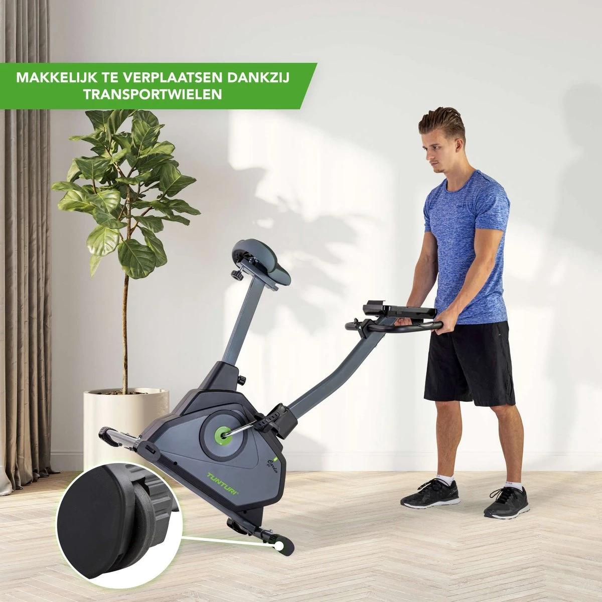 Tunturi Cardio Fit E35 Hometrainer - Ergometer - Bluetooth - Fitnessfiets Met 12 Verschillende Trainingsprogramma's - Comfort Plus Zadel 8 Tunturi Cardio Fit E35 Hometrainer - Ergometer - Bluetooth - Fitnessfiets Met 12 Verschillende Trainingsprogramma's - Comfort Plus Zadel - Afbeelding 6