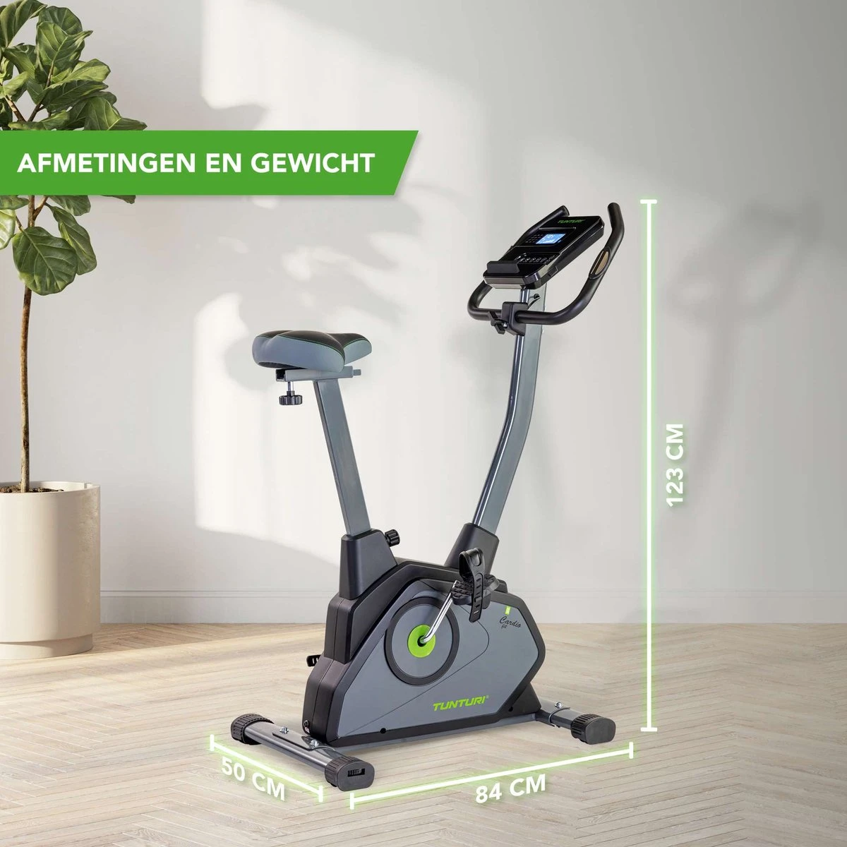 Tunturi Cardio Fit E35 Hometrainer - Ergometer - Bluetooth - Fitnessfiets Met 12 Verschillende Trainingsprogramma's - Comfort Plus Zadel 9 Tunturi Cardio Fit E35 Hometrainer - Ergometer - Bluetooth - Fitnessfiets Met 12 Verschillende Trainingsprogramma's - Comfort Plus Zadel - Afbeelding 7