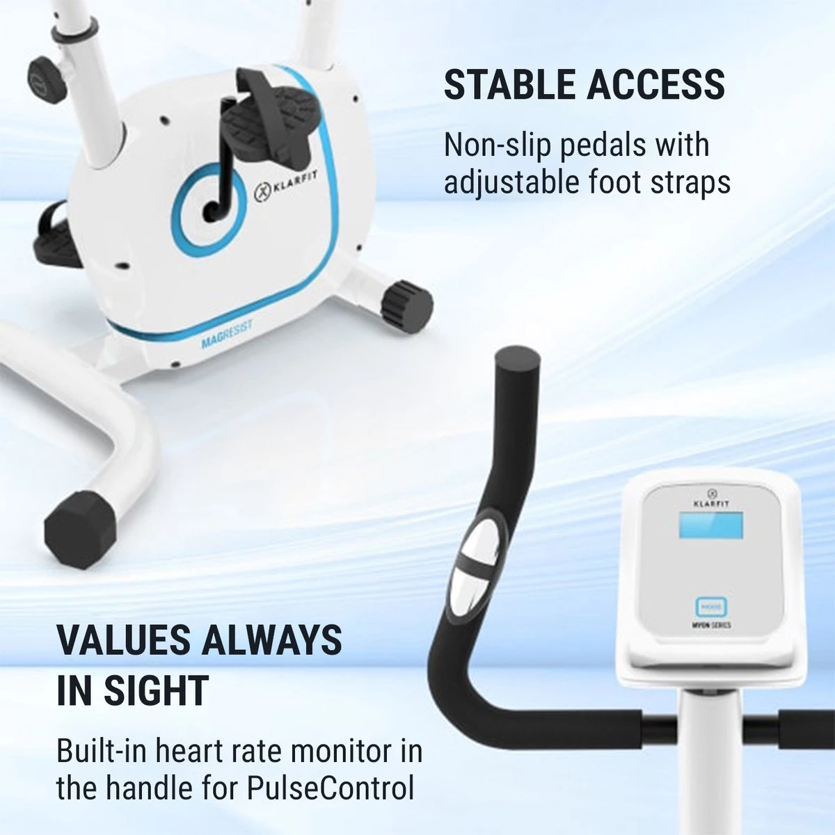 Klarfit Myon Cycle Hometrainer - Fitness Fiets - 8 Standen - Cardio Bike Met Trainingscomputer - Magnetisch Remsysteem - 12kg Vliegwielmassa - SmartCardio Studio Met Tablethouder En Kinomap-app 11 Klarfit Myon Cycle Hometrainer - Fitness Fiets - 8 Standen - Cardio Bike Met Trainingscomputer - Magnetisch Remsysteem - 12kg Vliegwielmassa - SmartCardio Studio Met Tablethouder En Kinomap-app - Afbeelding 9