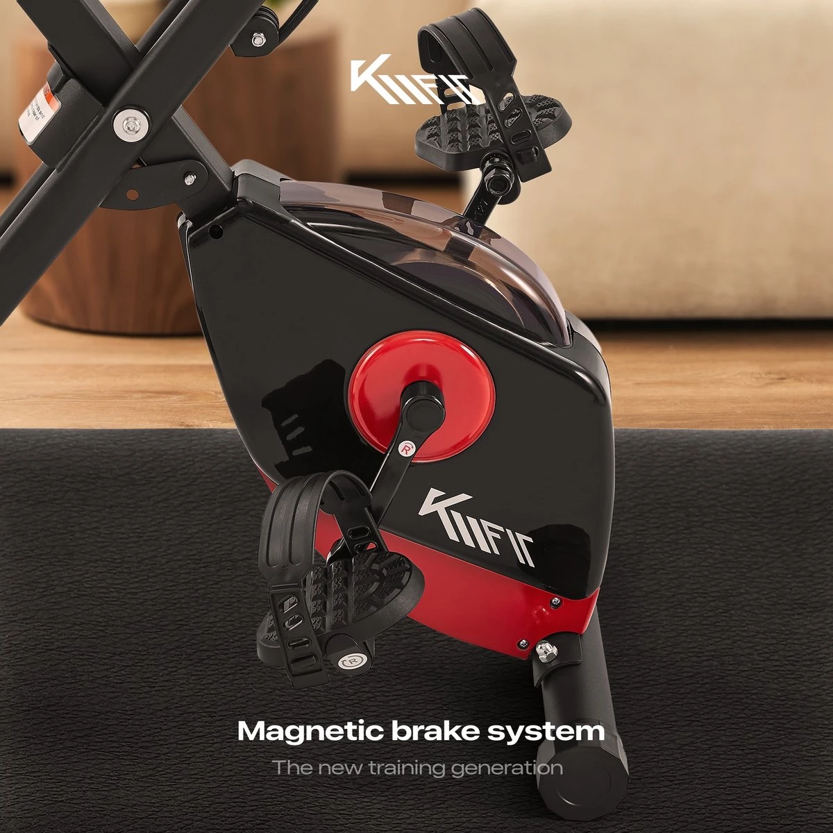 KM-Fit Hometrainer, Fitnessfiets, Opvouwbare Fitnessfiets, Tot 100kg 11 KM-Fit Hometrainer, Fitnessfiets, Opvouwbare Fitnessfiets, Tot 100kg - Afbeelding 9