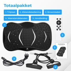 Nuvance - Trilplaat Fitness - Met Bluetooth Speaker - Incl Stretchbands - Voor Benen En Bloedsomloop - Trainingsapparatuur Voor Uithoudingstraining -Fit Verkoop 1200x1200 377