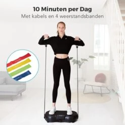 LifeGoods Trilplaat - Bluetooth Speaker - 180 Niveaus - Fitness Weerstandskabels - Afstandsbediening - Zwart -Fit Verkoop 1200x1200 384