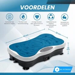 BX Fitness® - Trilplaat Fitness Body Blauw - Incl Weerstandsbanden & Voedingsgids - Sport Trilplaat - Powerplate Voor Cardiotrainingen - Trainingsapparatuur Voor Krachttraining - Ontvang NU Met Duidelijke Handleiding Met Oefeningen + Recepten! -Fit Verkoop 1200x1200 404