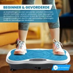 BX Fitness® - Trilplaat Fitness Body Blauw - Incl Weerstandsbanden & Voedingsgids - Sport Trilplaat - Powerplate Voor Cardiotrainingen - Trainingsapparatuur Voor Krachttraining - Ontvang NU Met Duidelijke Handleiding Met Oefeningen + Recepten! -Fit Verkoop 1200x1200 406