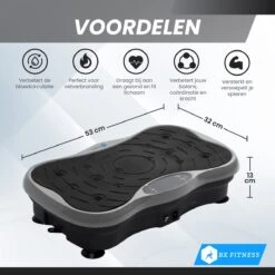 BX Fitness® - Trilplaat Fitness Body Zilver - Incl Weerstandsbanden & Voedingsgids - Sport Trilplaat - Powerplate Voor Cardiotrainingen - Trainingsapparatuur Voor Krachttraining - Ontvang NU Met Duidelijke Handleiding Met Oefeningen + Recepten! -Fit Verkoop 1200x1200 412