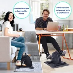 Uten - Mini Bureaufiets - Stoelfiets - Met Computer Deskbike - Bewegingstrainer Met Verstelbare Weerstand - Met LCD Display Inclusief Anti-Slipmat Mini Hometrainer - (6 Functies - Zwart) -Fit Verkoop 1200x1200 471