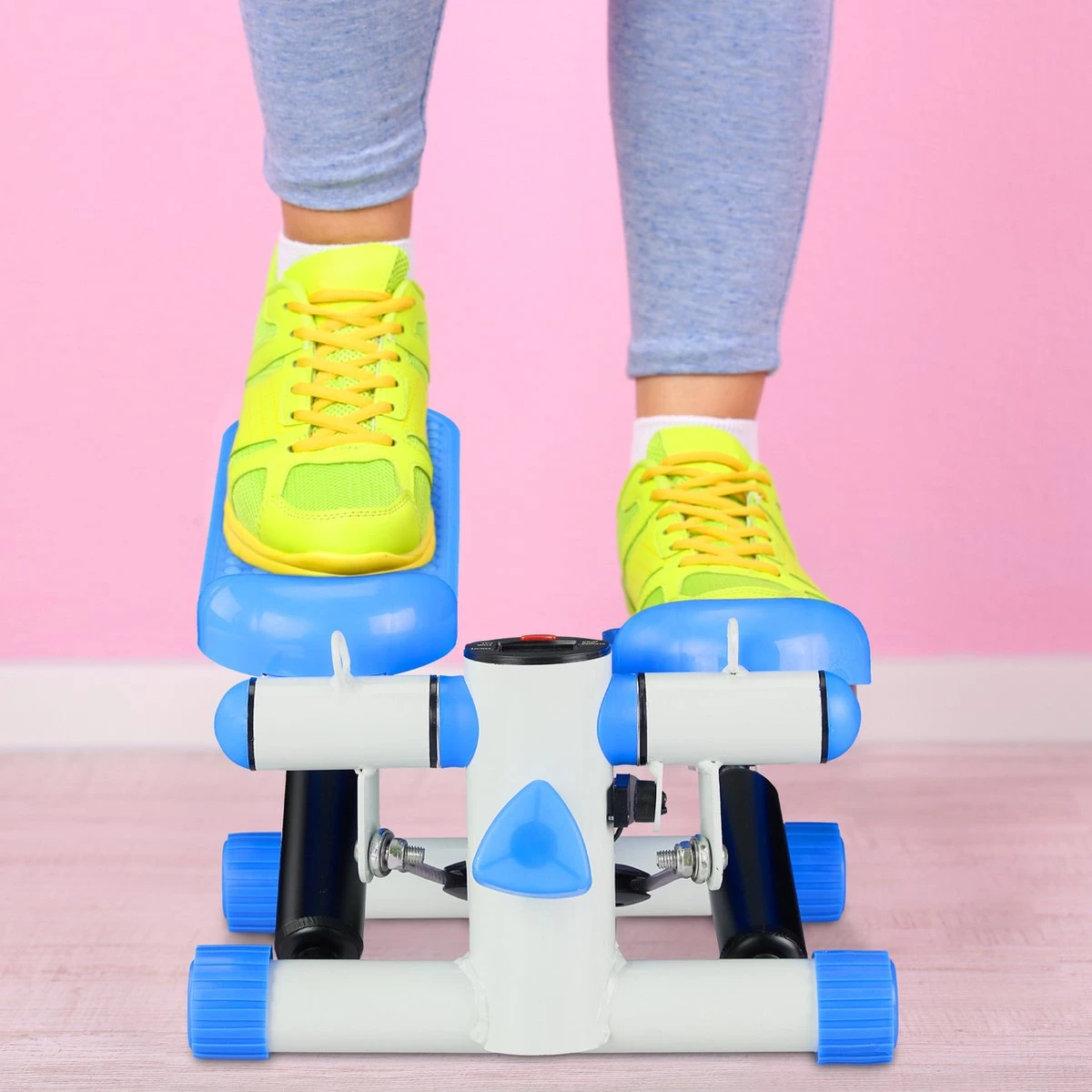 Relaxdays Swing Stepper - 2 Weerstandsbanden - Fitness Stepper - Display - Diverse Kleuren - Grijs 4 Relaxdays Swing Stepper - 2 Weerstandsbanden - Fitness Stepper - Display - Diverse Kleuren - Grijs - Afbeelding 2