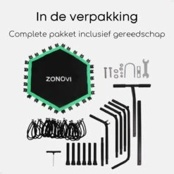 Zonovi Fitness Trampoline 250 Kilo – Mini Trampoline – Kleine Trampoline – Sport Trampoline – Met Elastieken – Zwart – Groen – 106 Cm – 42 Inch. -Fit Verkoop 1200x1200 589