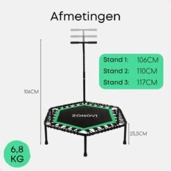 Zonovi Fitness Trampoline 250 Kilo – Mini Trampoline – Kleine Trampoline – Sport Trampoline – Met Elastieken – Zwart – Groen – 106 Cm – 42 Inch. -Fit Verkoop 1200x1200 590